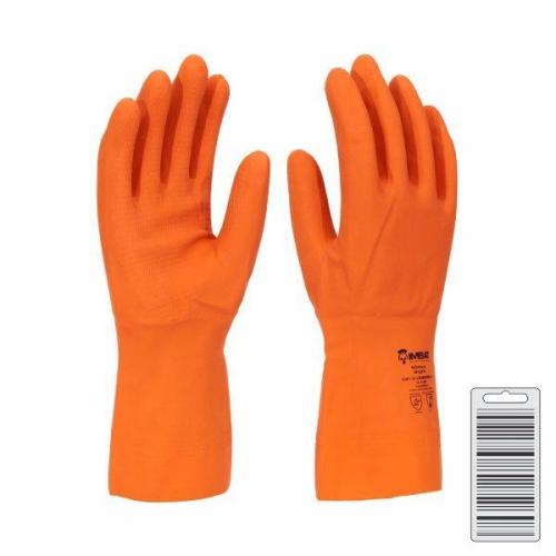 LUVA LÁTEX COM FORRO TAMANHO 09 LARANJA REFORCADA - LV-LLF-9 - IMBAT